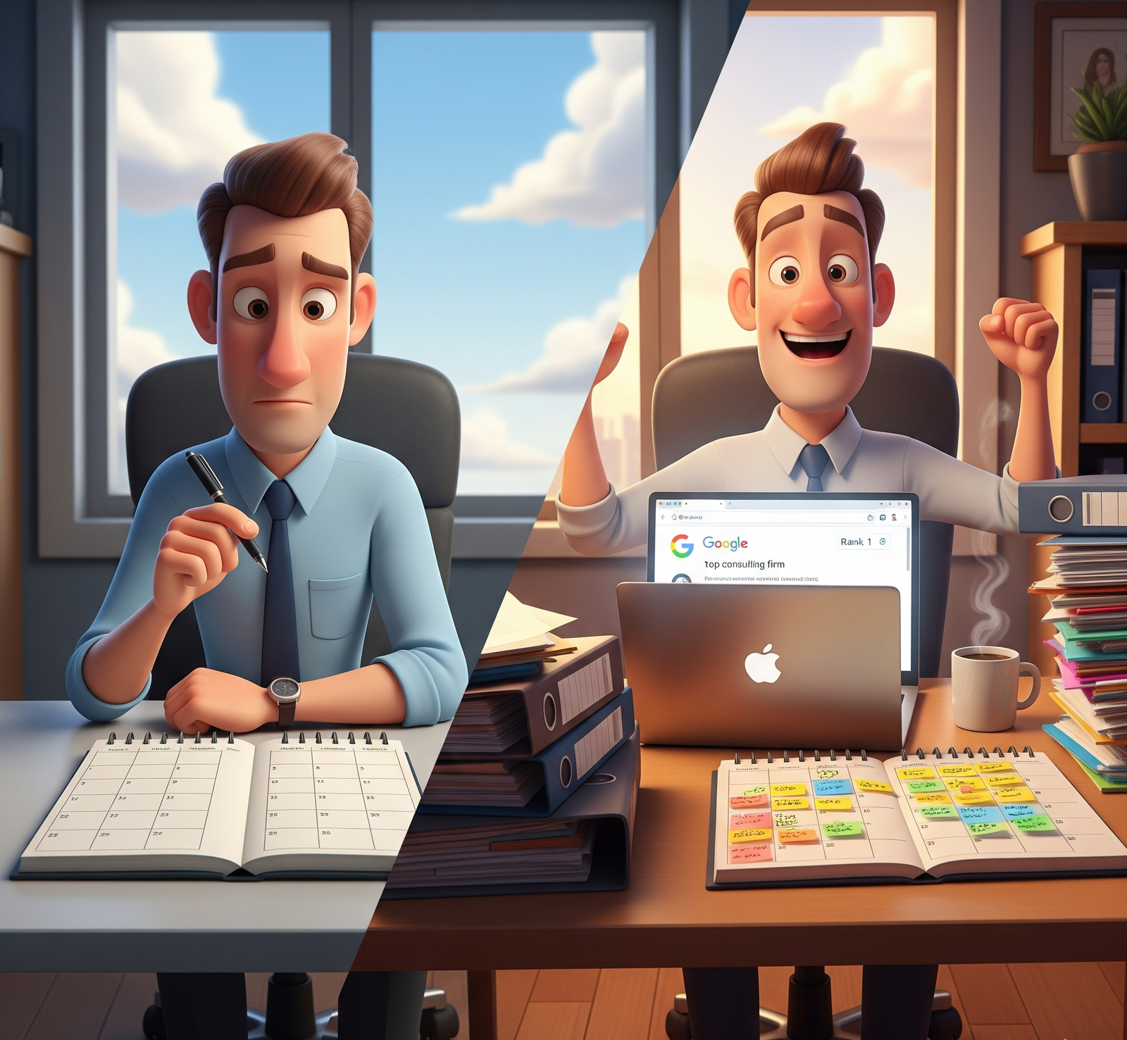 Case snapshot of consultant gaining clients through SEO.