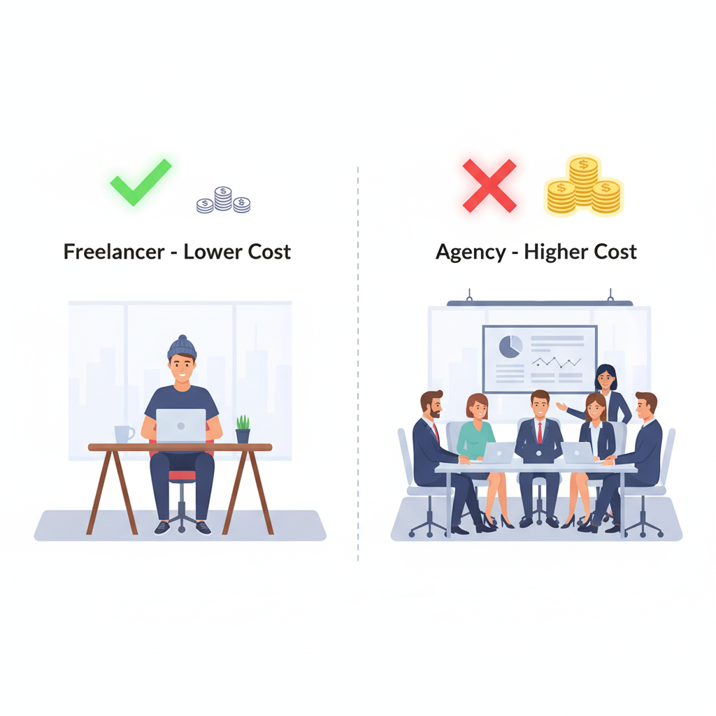compare freelance web design and agency NYC