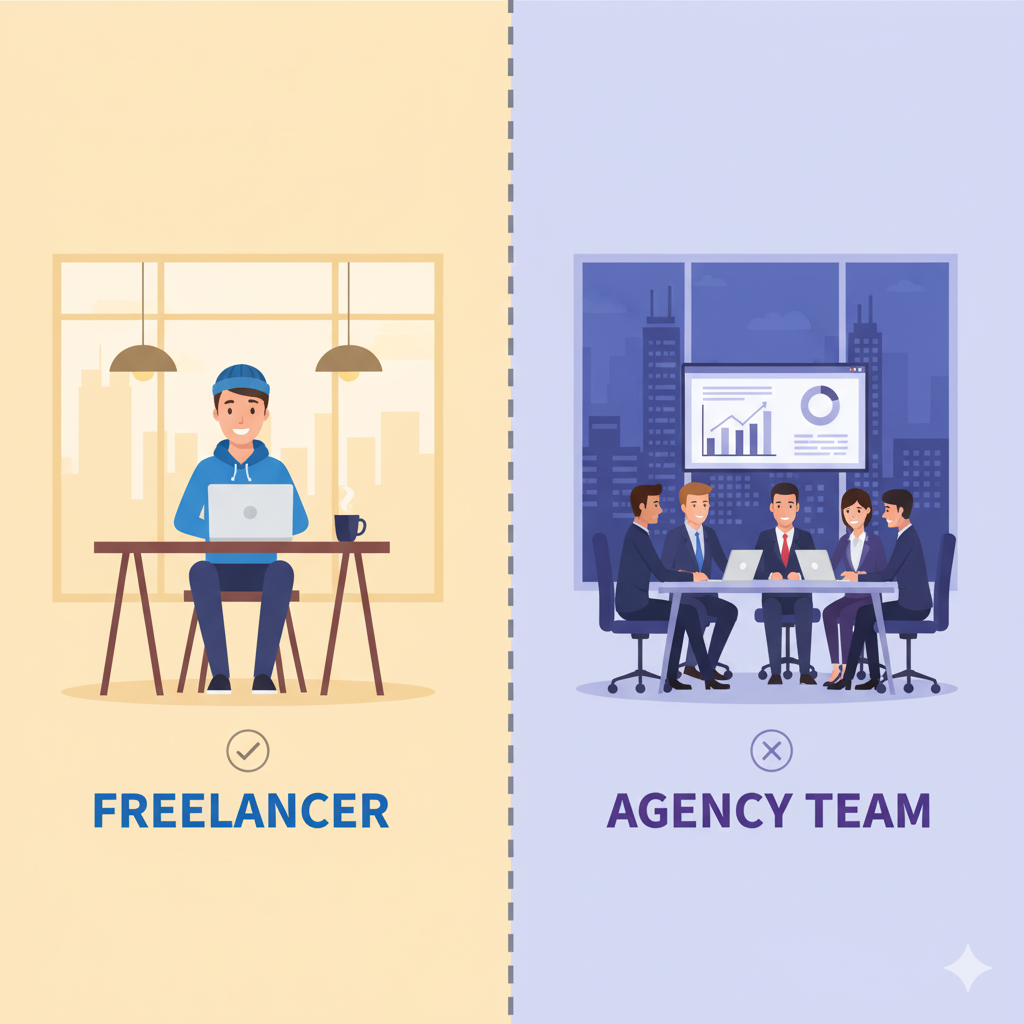 freelance vs agency web design California