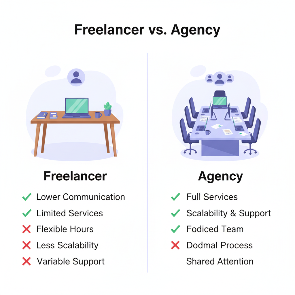 freelance vs agency web design comparison los angeles