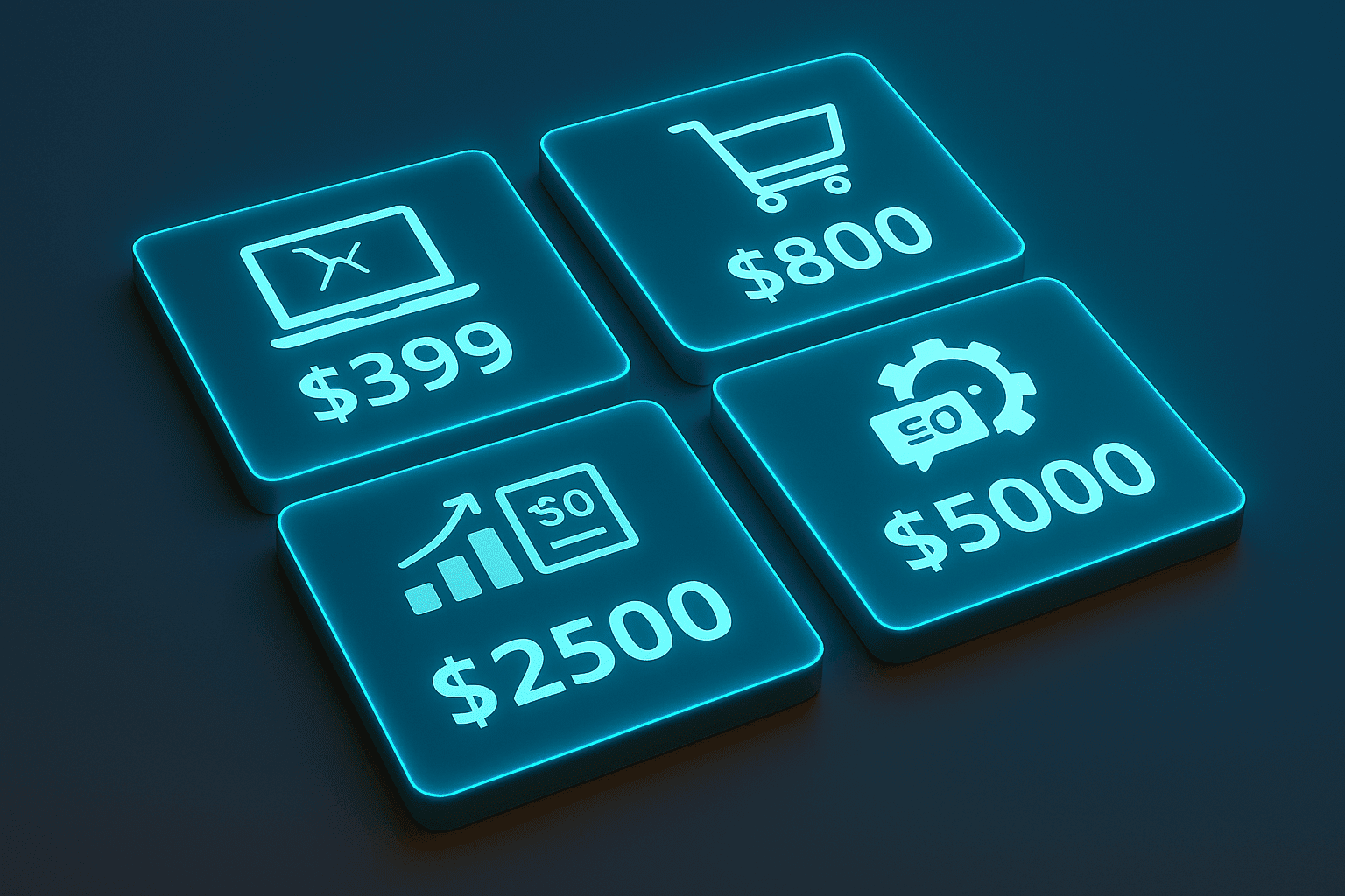 Average web design cost ranges in California